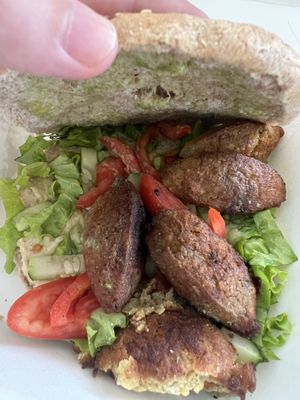Falafel sandwich   at Cafe del mundo in Luang Prabang
