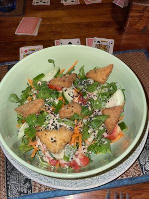 Salad  at Cafe del mundo in Luang Prabang