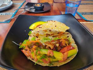 Vegan tacos at Cafe del mundo in Luang Prabang