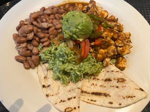 Vegan tofu Fajita at Aqui in Campbell