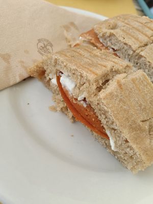 Focaccia with ham and sauerkraut at Sali and Pistacchi in Domodossola