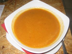 Vegetable soup (vegan) at Fresh Freaks in Brno