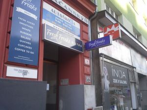 Signage at Fresh Freaks in Brno