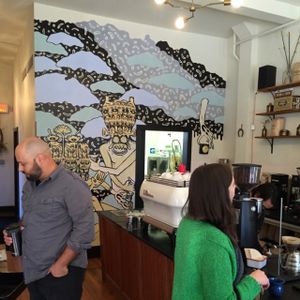 inside at Red Hook Coffee in Detroit