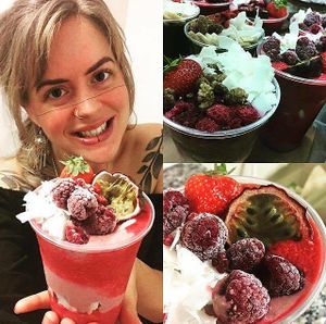 Raspberry chia pot at Sweet Greens in Bournemouth