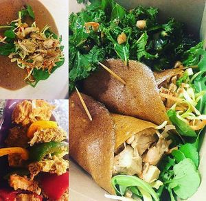 Pulled jack fruit pancakes at Sweet Greens in Bournemouth