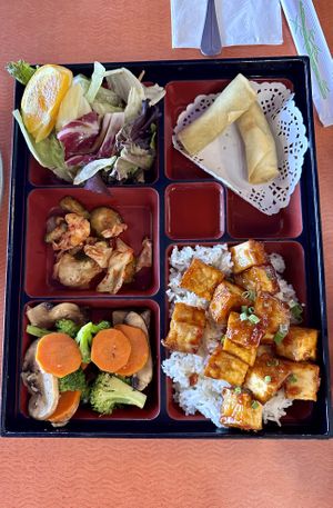 Vegan bento box  at Dara Thai Express in Page