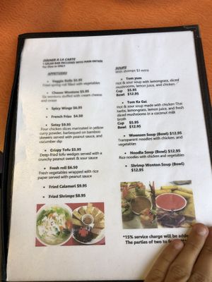 menu at Dara Thai Express in Page