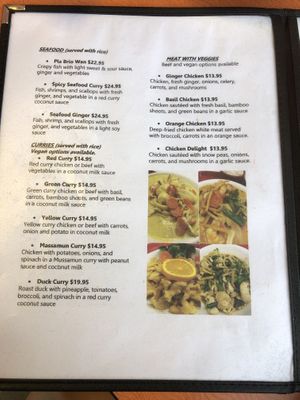 menu at Dara Thai Express in Page