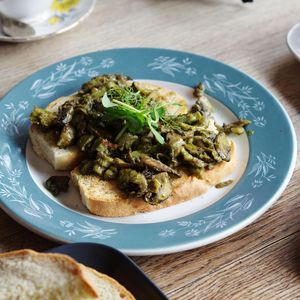 Mushrooms on toast at Roseleaf in Edinburgh