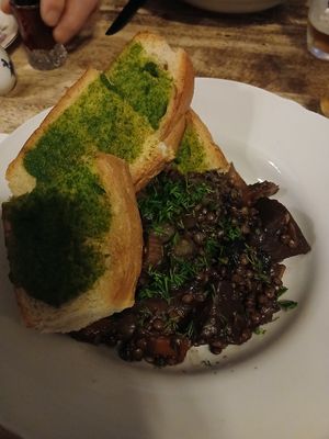 Beetroot Bourguignon - delicious! at Roseleaf in Edinburgh