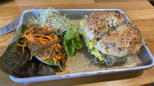 Bagel sandwich  at Southern Roots Filling Station in Jacksonville