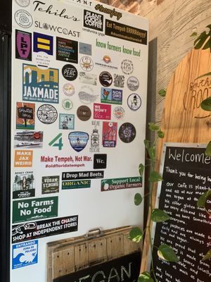 Side of fridge  at Southern Roots Filling Station in Jacksonville