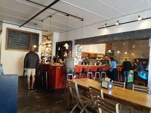 Coffee bar at Southern Roots Filling Station in Jacksonville