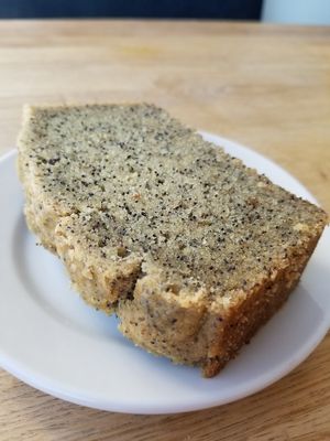 Almond hemp cake at Southern Roots Filling Station in Jacksonville