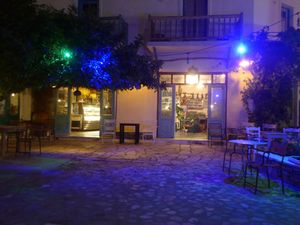Andriakon yard as seen from the harbour at Andriakon in Andros