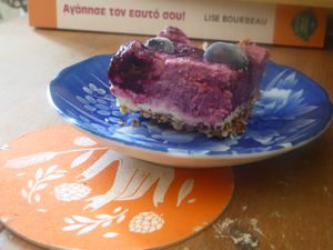 Raw Wild Berry cheesecake _Gluten Sugar Lactose Free at Andriakon in Andros