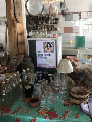 The vegetarian butcher! at Andriakon in Andros