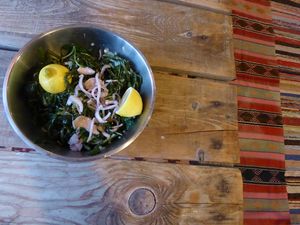 local wild edible greens at Andriakon in Andros