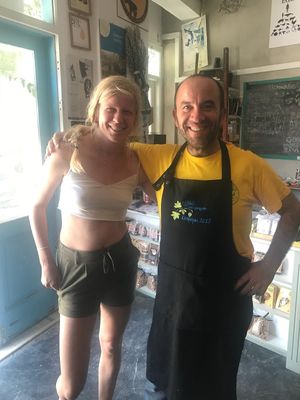 Lovely store, good organic and local food. Homemade very healthy and tasty juices. 
Glutenfree products. A good place for organic and local products.
We felt really welcome. at Andriakon in Andros