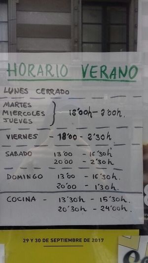 Öffnungszeiten  at La Teya in Gijon