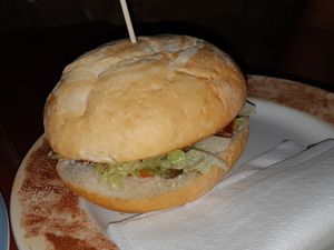 mexican burger with dairy cheese too at La Teya in Gijon