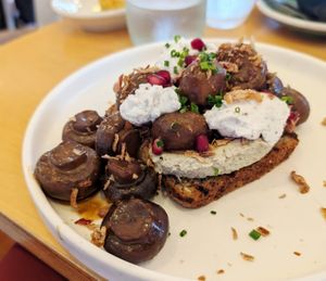 Shrooms on Toast with Raglan Yogurt at The Shack in Raglan