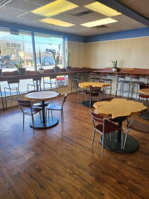 Spacious eating area at Gangster Vegan in Norristown