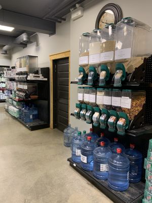 Small bulk bin section at Homesteader Health Foods in Fort St John