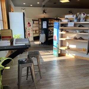 Shoe section at Homesteader Health Foods in Fort St John