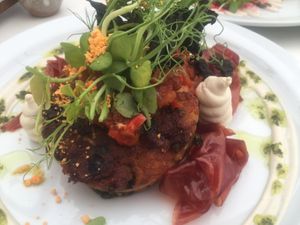 Bubble and squeak with Parma ham at Offbeet in Wickham