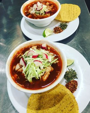 Red Pozole at Un Solo Sol in Los Angeles