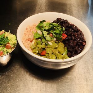 Nopalitos Bowl with Small Guacamole  at Un Solo Sol in Los Angeles