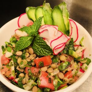 Kachumber Salad with lentils!  at Un Solo Sol in Los Angeles