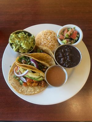 Aerial View of Taco Platter  at Un Solo Sol in Los Angeles