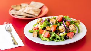 Greek Salad with Tofu  at Un Solo Sol in Los Angeles