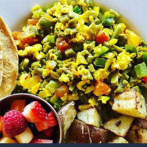 Nopalitos with Tofu Platter  at Un Solo Sol in Los Angeles