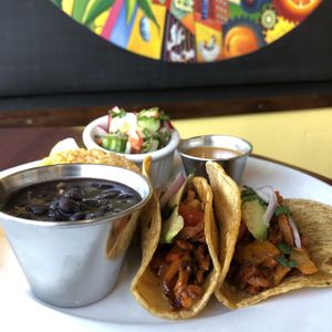 Taco Platter with Al Pastor tacos  at Un Solo Sol in Los Angeles