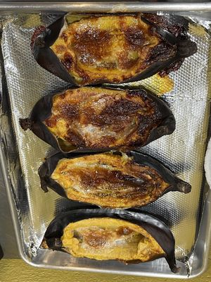 Stuffed baked plantains   at Un Solo Sol in Los Angeles