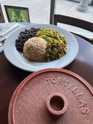 Nopalitos & Tofu Platter  at Un Solo Sol in Los Angeles