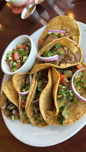 All of our 5 different tacos   at Un Solo Sol in Los Angeles