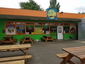 outside at El Nutri Taco in Portland