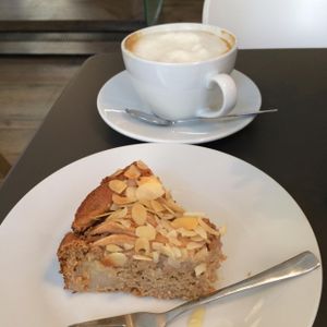 I never manage to take a photo before bring off the tip of the cake... at Holy Kitchen in Heidelberg