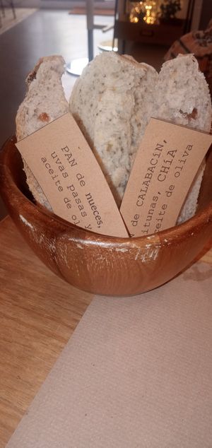 Pan hecho allí at Punto Vegano in Madrid