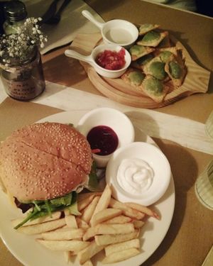 Home-made quinoa burger at Punto Vegano in Madrid