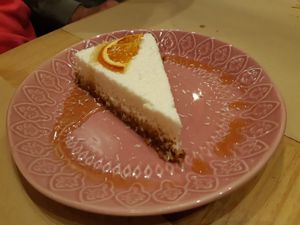 Dessert / Coconut lemon pie at Punto Vegano in Madrid