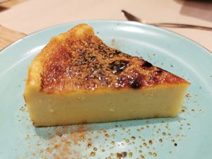 Natillas tart at Punto Vegano in Madrid