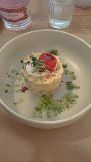 Ensaladilla at Punto Vegano in Madrid