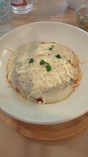 Lasaña at Punto Vegano in Madrid