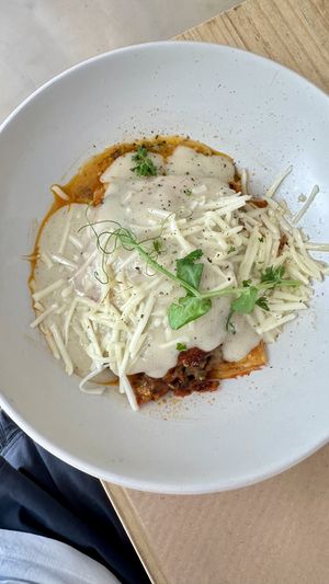 Lasagna  at Punto Vegano in Madrid